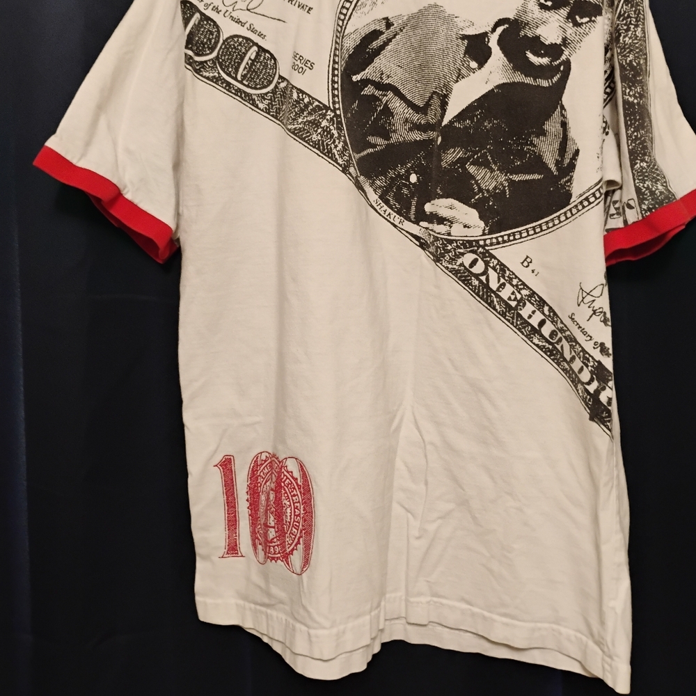 Makavalli Y2K Tupac $100 Bill Graphic T-shirt Size Medium